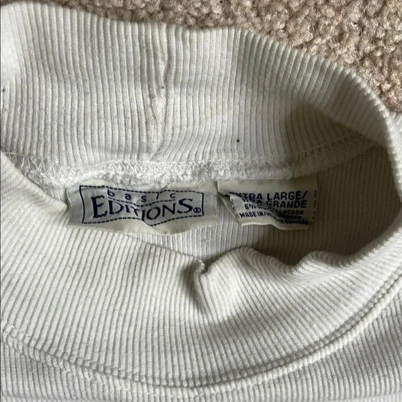 Basic Editions White Fitted Short Sleeve Mock Turtleneck - Picture 2 of 3